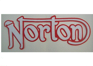 Norton motorcycle 14 inch synthetic leather patch white/red